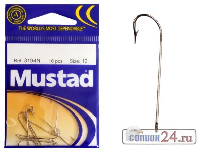 Крючки Mustad 3194N, упаковка 100 штук